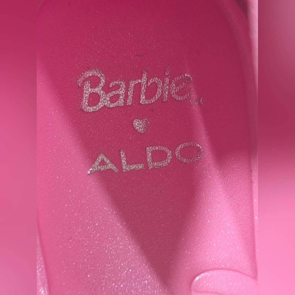 Barbie x ALDO Pink Glitter Pumps High Heels Size 8 Womens Sparkle Bling - Picture 6 of 10